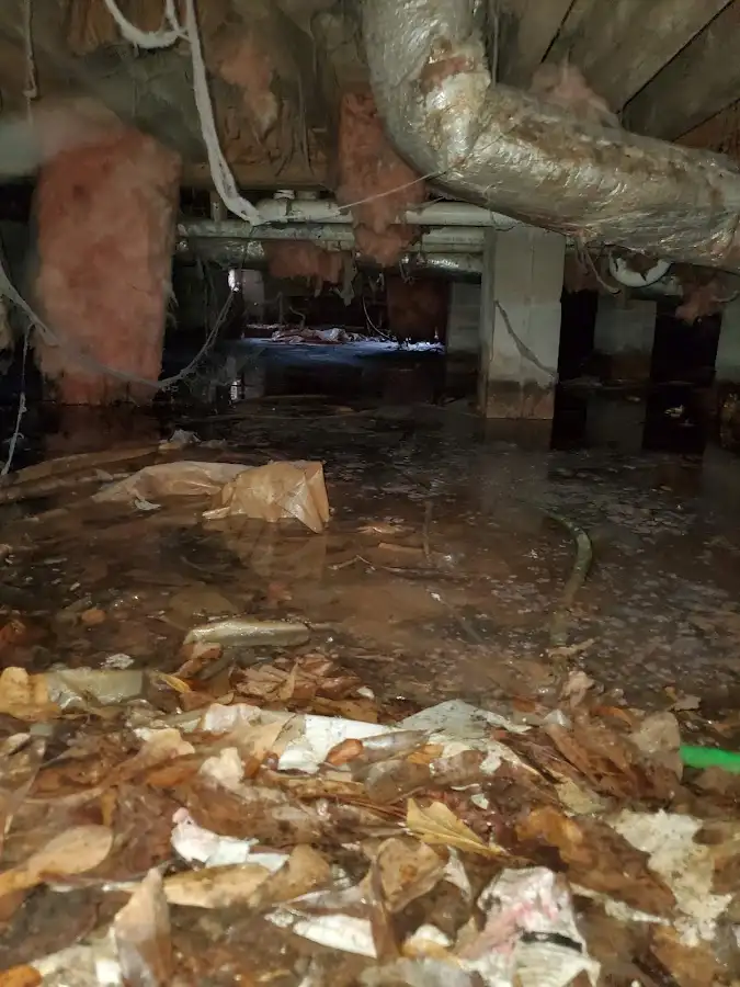 Crawl space flood assessment for Commercial Water Damage Restoration in Sun Prairie